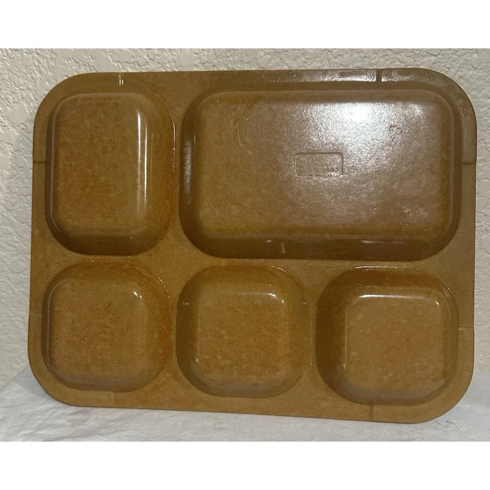 Vintage melamine mess hall tray marked U.S. 1963 BOLTA